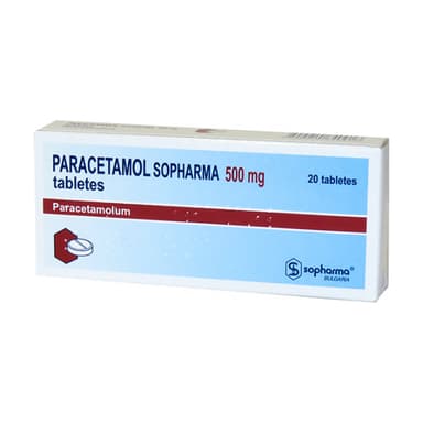 Paracetamol Sopharma 500mg tablets — packaging